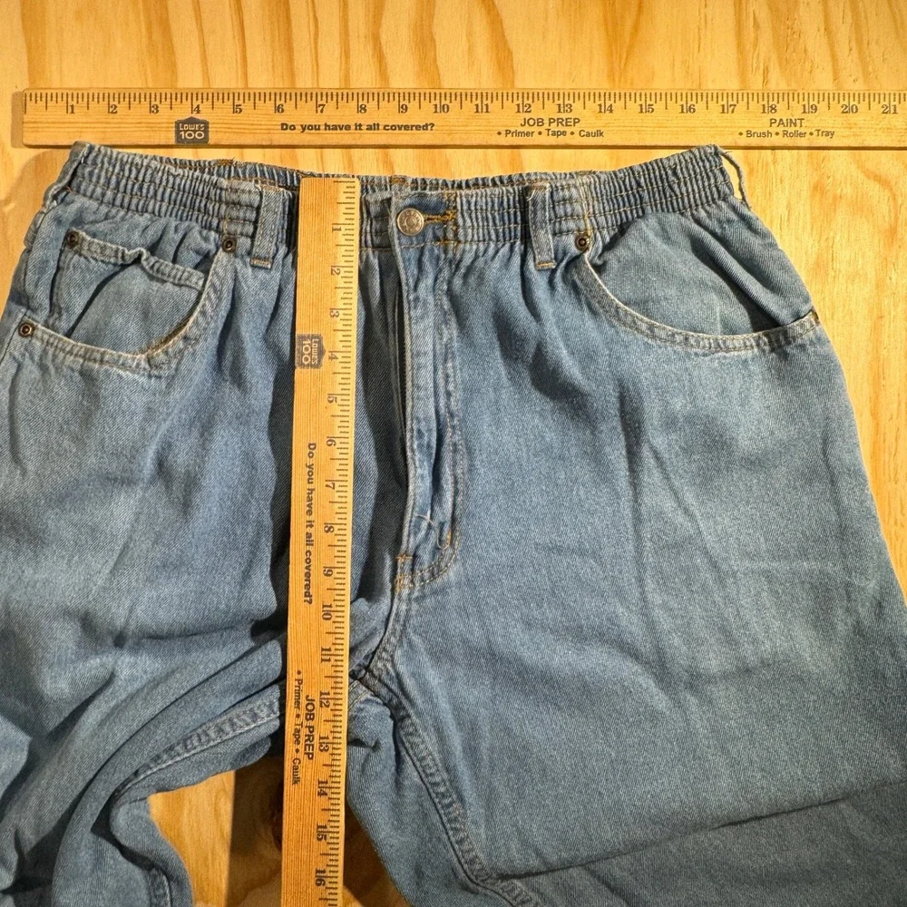 Haband's Ice House Men's Flannel Lined Elastic Waist Denim Jeans Blue Size 36